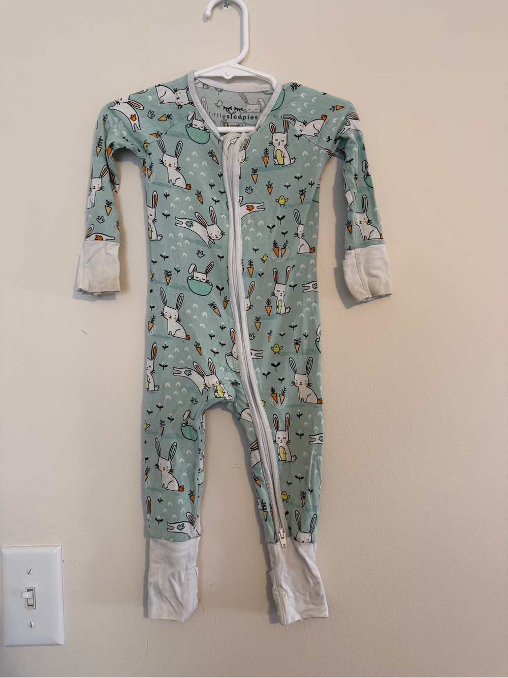 Little Sleepies Mint Bunny & Carrot One-Piece Footie